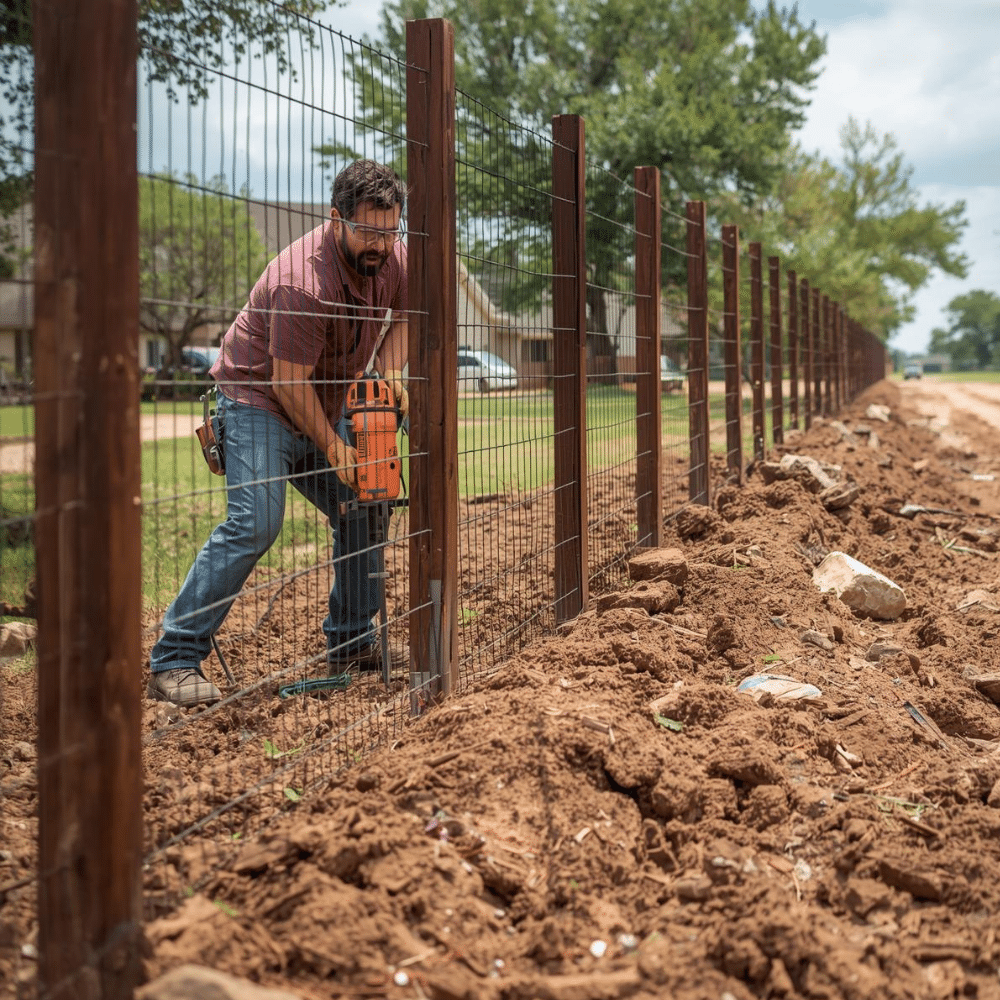 Fence installation near Greenville Hunt County