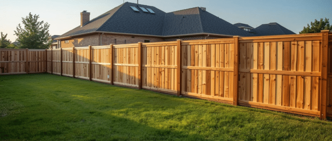 North Texas wood fence installation in residential backyard