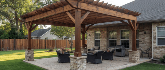 Pergola over patio in North Texas